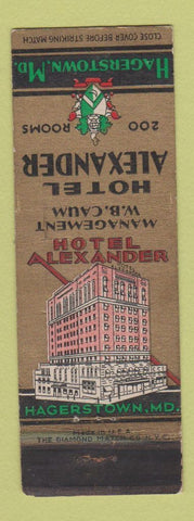 Matchbook Cover - Hotel Alexander Hagerstown MD WEAR
