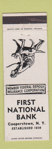 Matchbook Cover - First National Bank Cooperstown NY