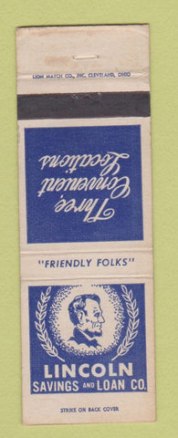 Matchbook Cover - Lincoln Savings and Loan Cleveland OH