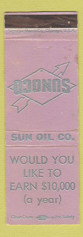 Matchbook Cover - Sunoco oil gas Don Bowers Seelyville IN