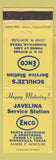 Matchbook Cover - Schulze's Javelina Enco oil gas Kingsville TX