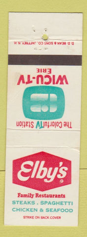 Matchbook Cover - Elby's Restaurants WICU TV Erie PA DD Bean WEAR