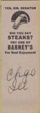 Matchbook Cover - Barney's Market Club Chicago IL