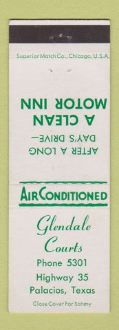 Matchbook Cover - Glendale Courts Motel Palacios TX