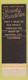 Matchbook Cover - TL Ranch House National City CA
