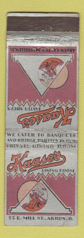 Matchbook Cover - Kaase's Restaurant Akron Canton Massillon OH WEAR