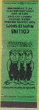 Matchbook Cover - Collins Muffler Shops Loveland Greeley CO green WEAR