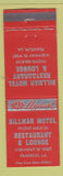 Matchbook Cover - Billmar Motel Restaurant Franklin LA