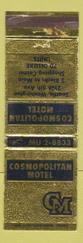 Matchbook Cover - Cosmopolitan Motel Seattle WA WEAR