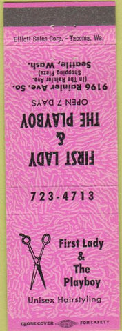 Matchbook Cover - First Lady  and  The Playboy Salon Seattle WA pink