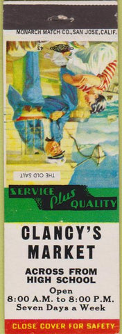 Matchbook Cover - Clancy's Market NO TOWN