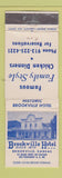 Matchbook Cover - Brookville Hotel KS