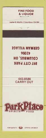 Matchbook Cover - Park Place Restaurant Columbus OH