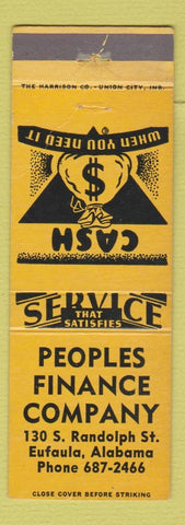 Matchbook Cover - Peoples Finance Company Eufaula AL WEAR