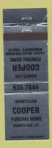Matchbook Cover - Cooper Funeral Home Grants Lick KY