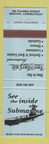 Matchbook Cover - Two Forty Six Restaurant Groton CT