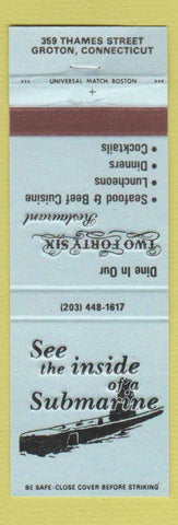 Matchbook Cover - Two Forty Six Restaurant Groton CT WEAR