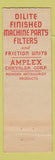 Matchbook Cover - Oilite oil self lubricating bearings Amplex Chrysler