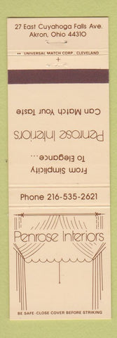 Matchbook Cover - Penrose Interiors Akron OH