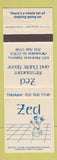 Matchbook Cover - Zed Restaurant Alexandria VA