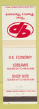 Matchbook Cover - Loblaws Shop Rite Grocery SK