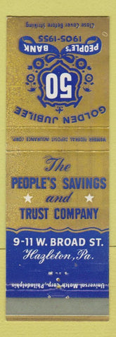 Matchbook Cover - People's Bank 1955 Hazleton PA