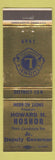 Matchbook Cover - Lions Club Howard Hoshor Hebron OH?