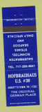 Matchbook Cover - Hofbrauhaus Abbottstown PA