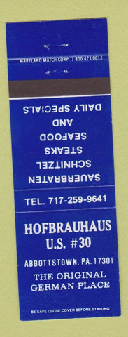 Matchbook Cover - Hofbrauhaus Abbottstown PA