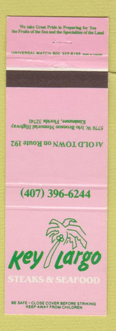 Matchbook Cover - Key Largo Steaks Seafood Kissimmee FL