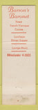 Matchbook Cover - Barson's Baronet New York City