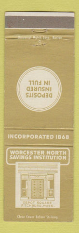 Matchbook Cover - Worcester North Savings Institution MA