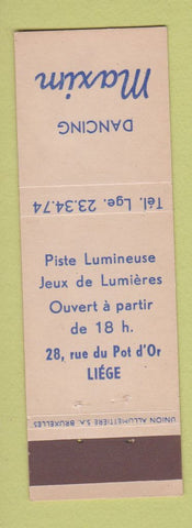 Matchbook Cover - Maxim Dancing Liege Belgium