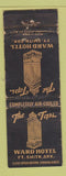 Matchbook Cover - Ward Hotel The Tops Fort Smith AR WORN