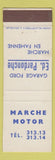Matchbook Cover - Marche Motors Ford Belgium