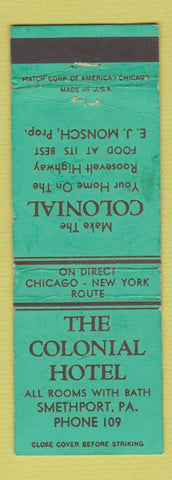 Matchbook Cover - Colonial Hotel Smethport PA WEAR
