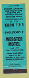 Matchbook Cover - Webster Motel Angola IN E&L Motel Fremont IN WEAR