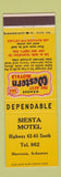 Matchbook Cover - Siesta Motel Best Western Harrison AR