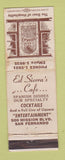 Matchbook Cover - Ed Sierra's Cafe San Fernando CA WEAR