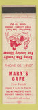 Matchbook Cover - Mary's Cafe Sunset Beach CA