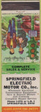 Matchbook Cover - Springfield Electric Motor Co OH  WEAR