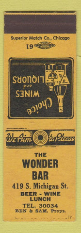 Matchbook Cover - Wonder Bar SAMPLE