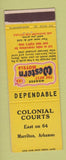 Matchbook Cover - Colonial Courts Motel Morrilton AR Best Western