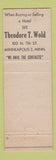Matchbook Cover - Litchfield Hotel MN Warren Hotel MN