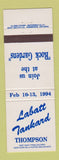 Matchbook Cover - Labatt Tankard Thompson 1994 Canada