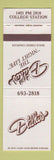 Matchbook Cover - Dallas Night Club College Station TX