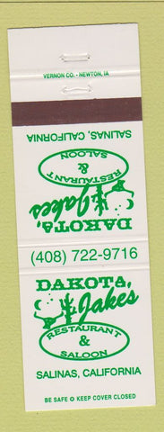 Matchbook Cover - Dakota Jake's Restaurant Salinas CA