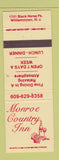 Matchbook Cover - Monroe County Inn Williamstown NJ