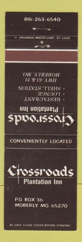 Matchbook Cover - Crossroads Plantation Inn Moberly MO