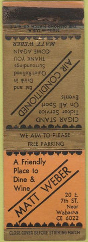 Matchbook Cover - Matt Weber St Paul MN?